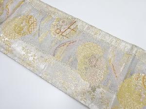 佐賀錦　雪輪に草花模様織り出し袋帯